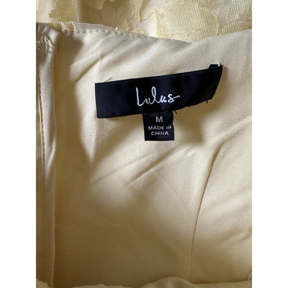 Lulus Glamorous Sweetie Dress Yellow Floral Bustier Midi - Picture 5 of 9